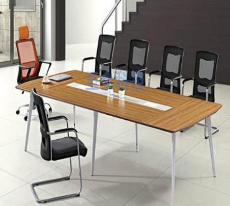 昊豐CM-16會(huì)議台（2.4米）鋼木結合北美(měi)黃(huáng)橡色2400*1200*750